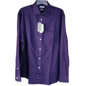 Michael Kors NWT Deep Purple Button-up Shirt Men's Large‎ Long Sleeve